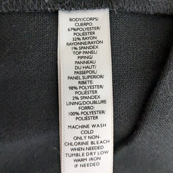 LOFT Black/Peach Knee Length Sleeveless Straight Sheath Dress; Size 4 - Picture 4 of 4